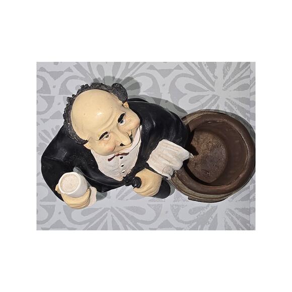 Butler Waiter Beer Barrel Holder Figurine – Bar/Desk Organizer - Picture 2 of 13